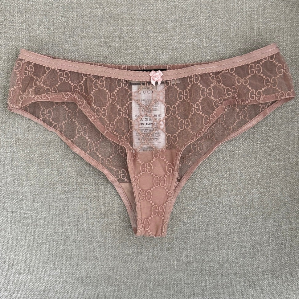 GG All Over Embroidered Tulle Lingerie Set size  XS
