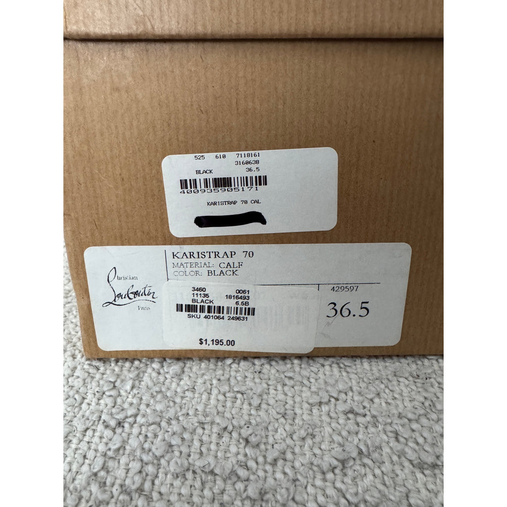 Christian Louboutin Karistrap Leather 70mm Black Ankle Boot 36.5 BNIB