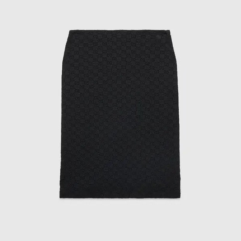 Gucci GG Crinkle Viscose Skirt Black Size IT 38 NWT