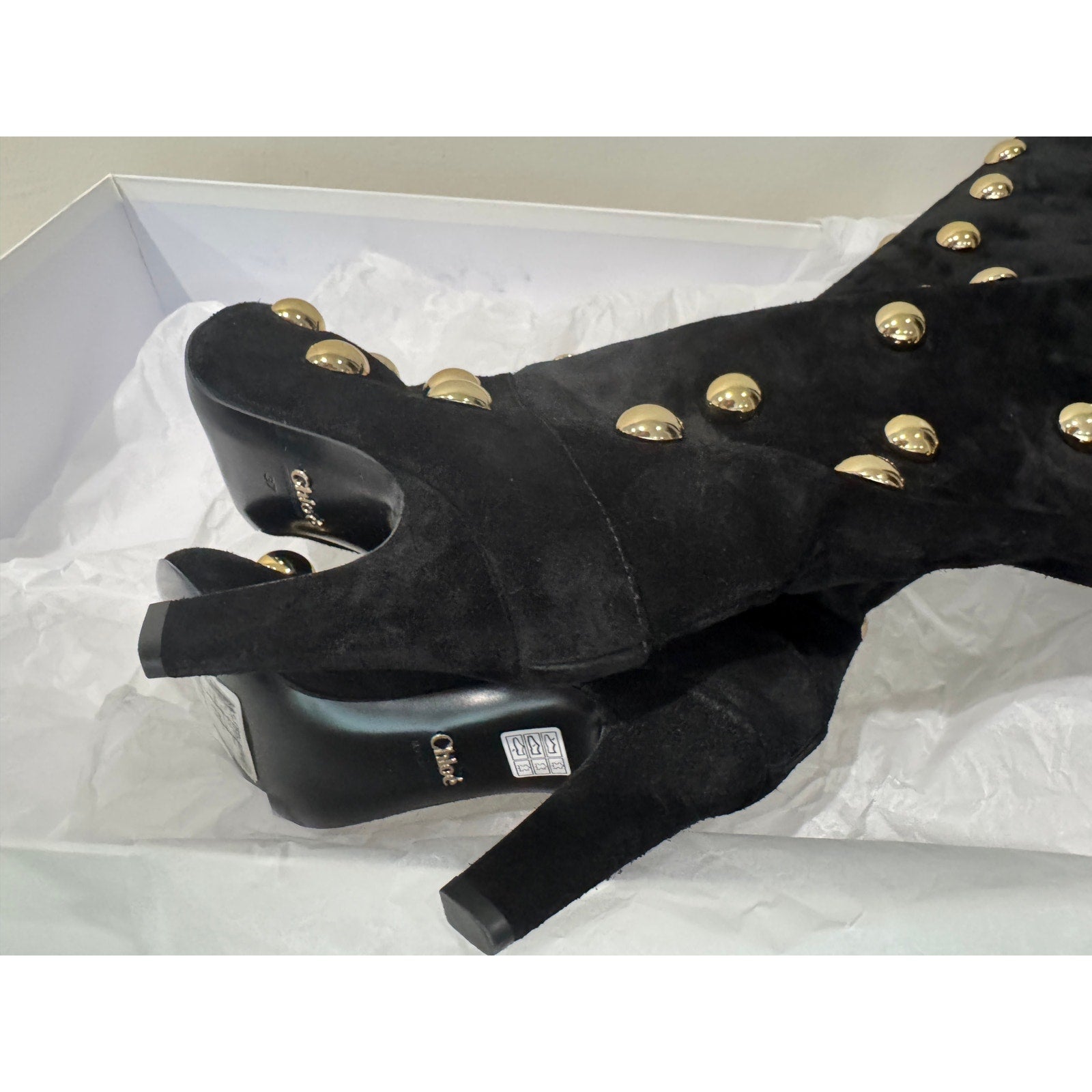 Chloé Eve Studded Over-the-Knee Boots Black 37 – Beyoncé Wore These! BNIB