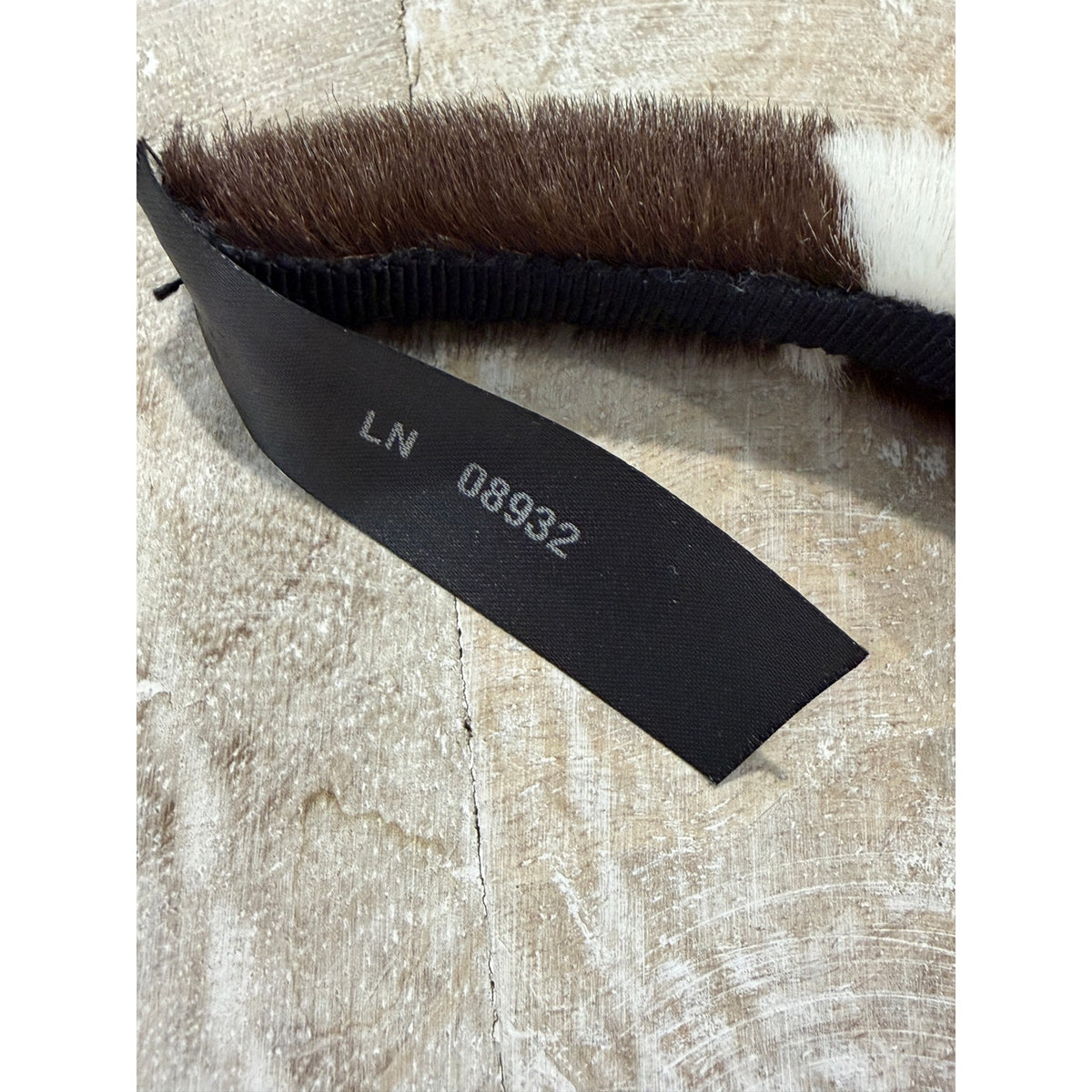 Prada Cow Print Pony Hair Headband Enamel Triangle Logo NEW