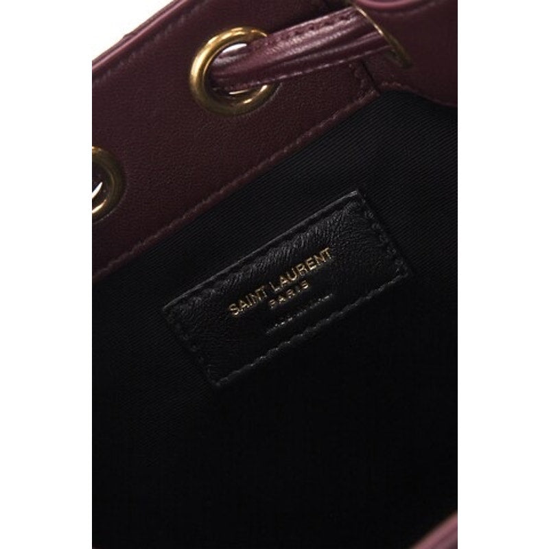 SAINT LAURENT Small Cassandre Quilted Bucket Bag NWT Hot Wine