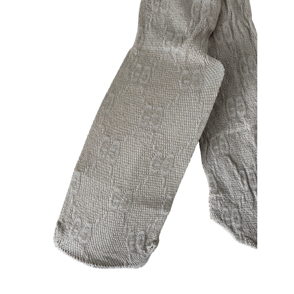 Gucci GG Logo Net Ankle Socks Lit Lux GG Champagne NWT size Medium