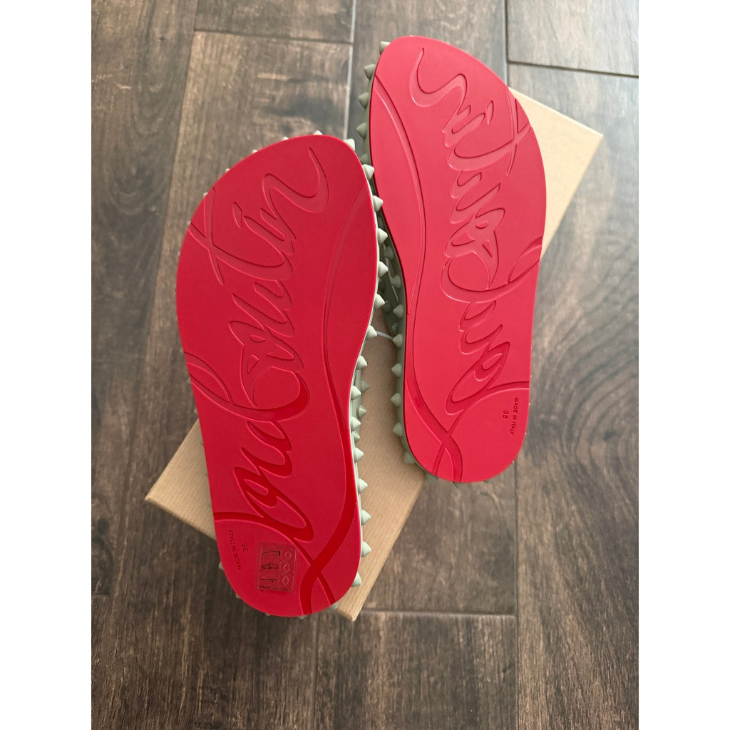 Christian Louboutin Super Loubi Flip Sandals BNIB 35 color is Haiiro