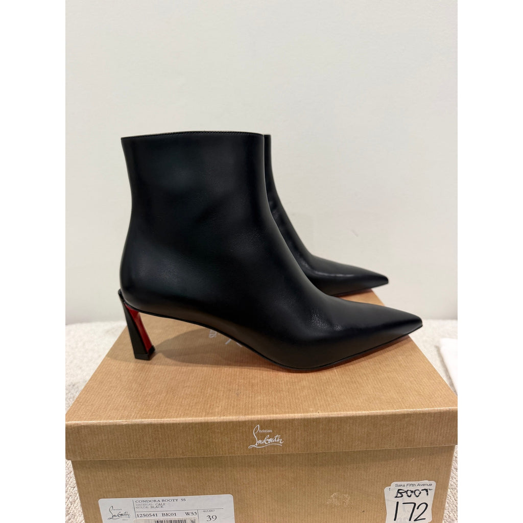 Christian Louboutin Condora Booty Black Calf Leather 55mm | New in Box 39