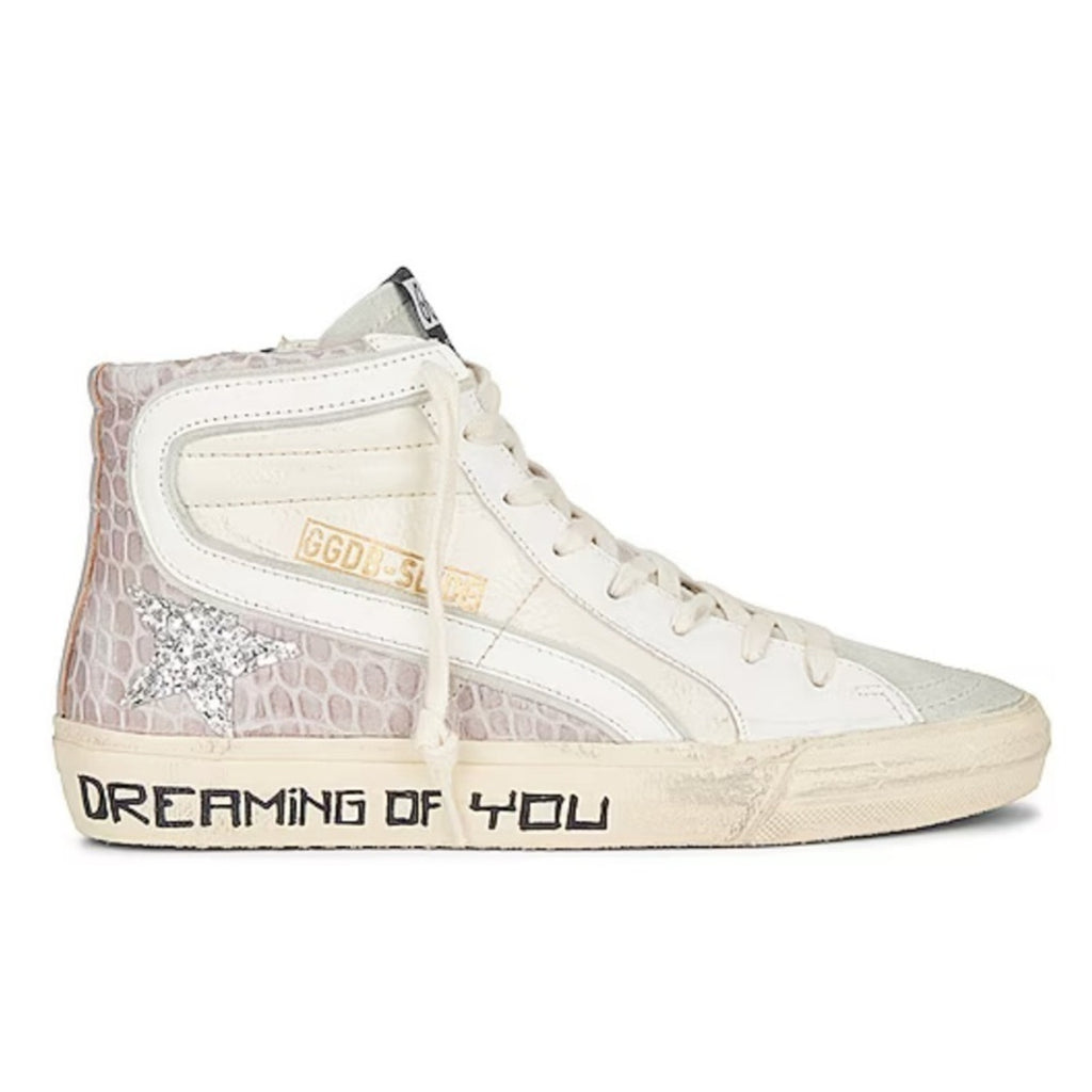 Golden Goose Slide Sneakers Cream Pink Silver White | Distressed Size 36 BNIB