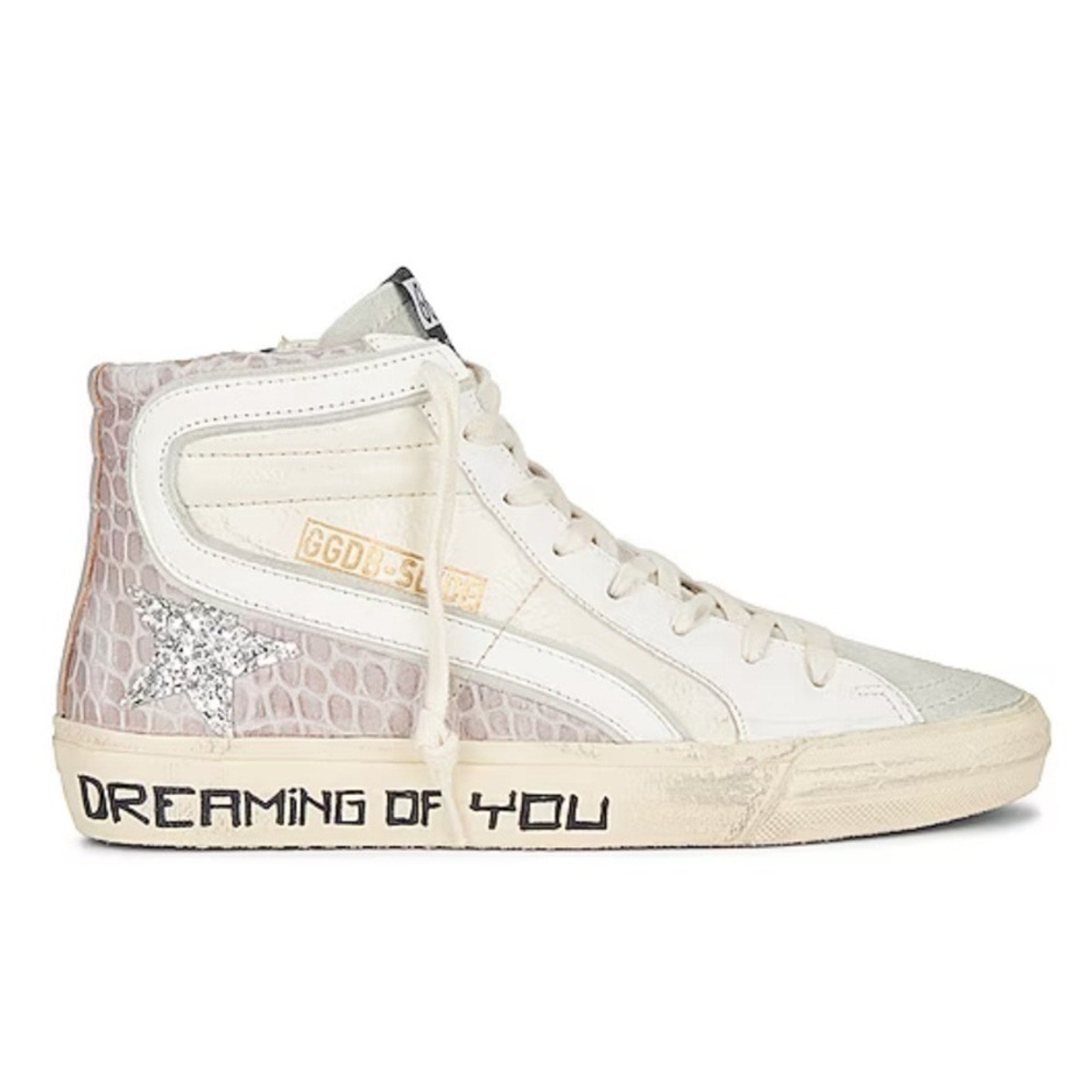 Golden Goose Slide Sneakers Cream Pink Silver White | Distressed Size 36 BNIB
