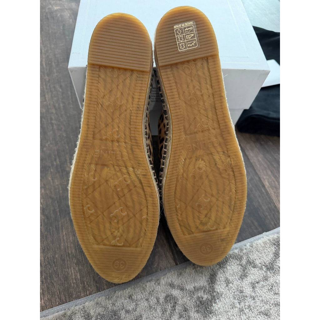 Celine LES ESPADRILLES CELINE MULE IN Leopard Printed Hairy Calfskin Size 39 BNIB