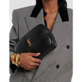 Saint Laurent YSL Calypso Black Quilted Lambskin Leather Clutch & Pouch NWT