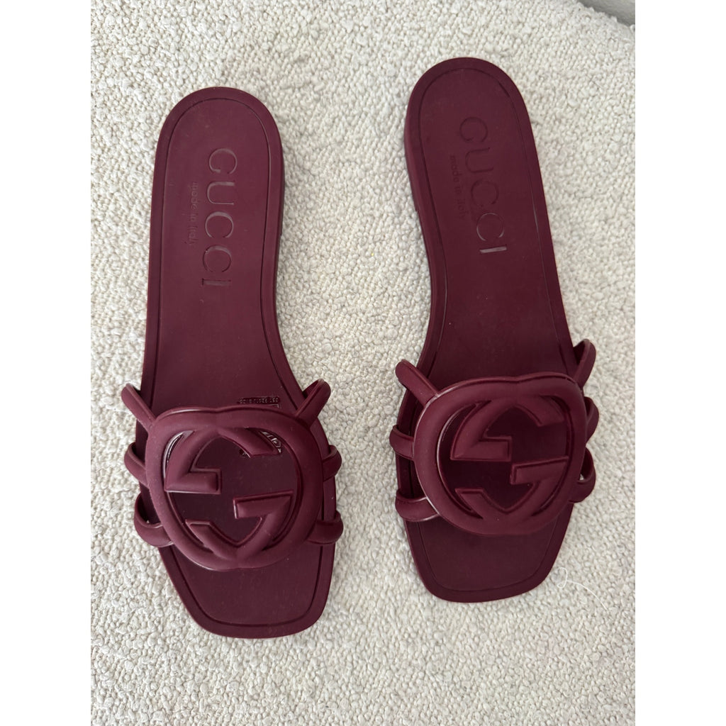 Gucci Women’s Palma Slide Sandals 36 BNIB in Burgundy