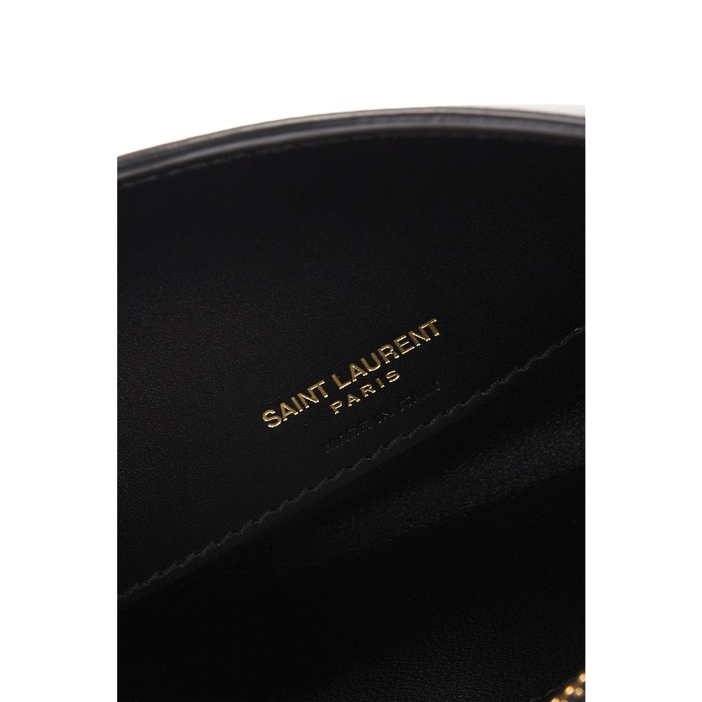 Saint Laurent Pouch On Strap Black Calfskin Crossbody Bag Nero Leather NWT