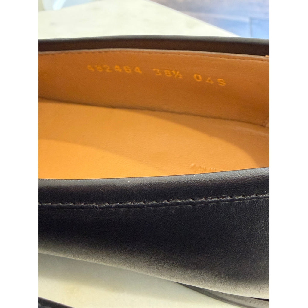 Gucci Jordaan Leather Horsebit Loafers Black Size 38.5 NIB