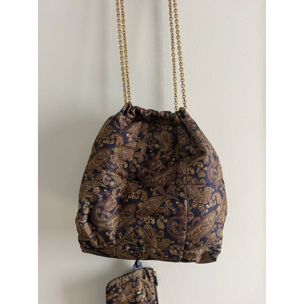 Saint Laurent YSL Jamie 4.3 Pochon Quilted Silk Shoulder Bucket Bag Multicolor