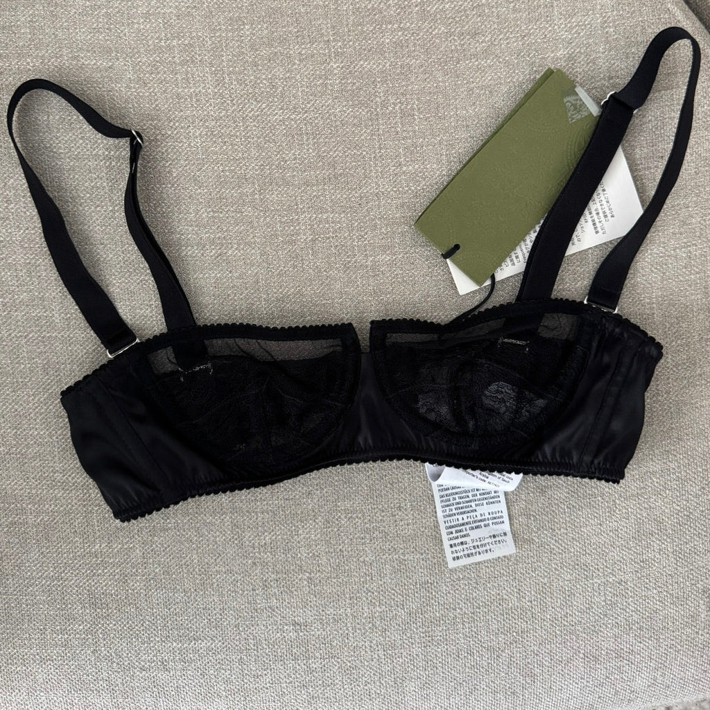 GUCCI SET LINGERIE SILK DUCHESSE BLACK SIZE XSMALL