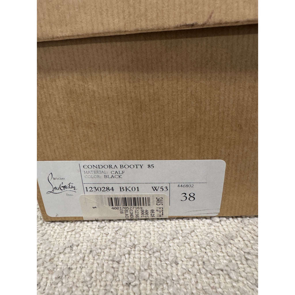 CHRISTIAN LOUBOUTIN Condora Booty 85 Calf Leather Black Ankle Boots 38 BNIB