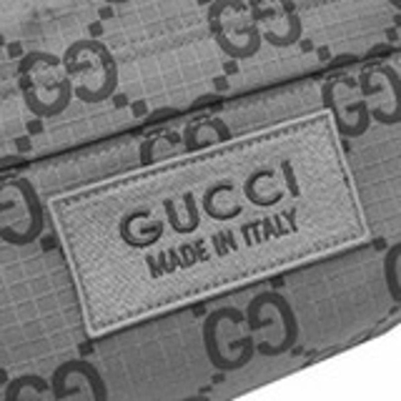 Gucci GG Nylon Belt Bag Grey Unisex Crossbody Waist Bag Silver Hardware NWT