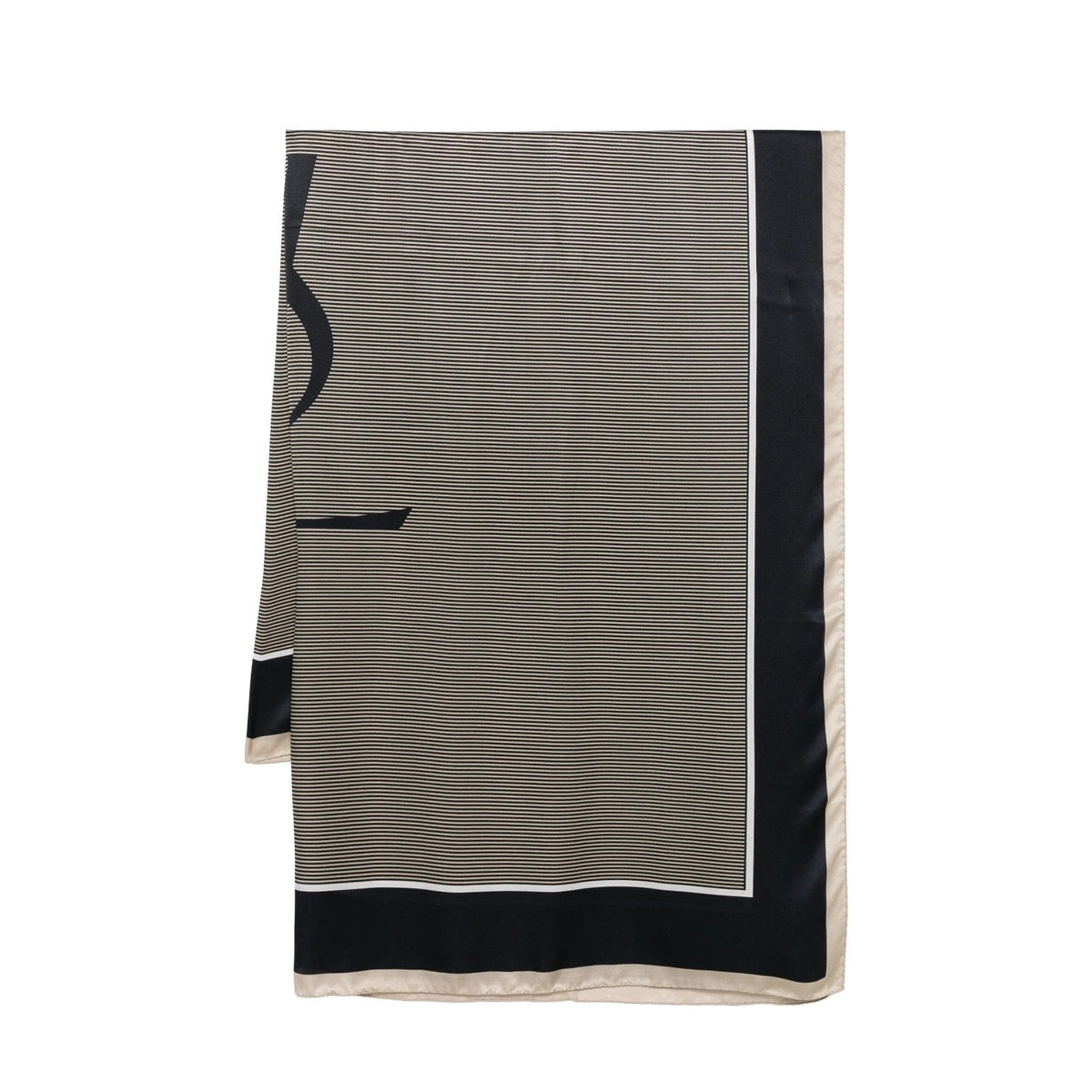 Saint Laurent Cassandre Silk Scarf Navy Ivory | 100% Silk | Brand New With Tags