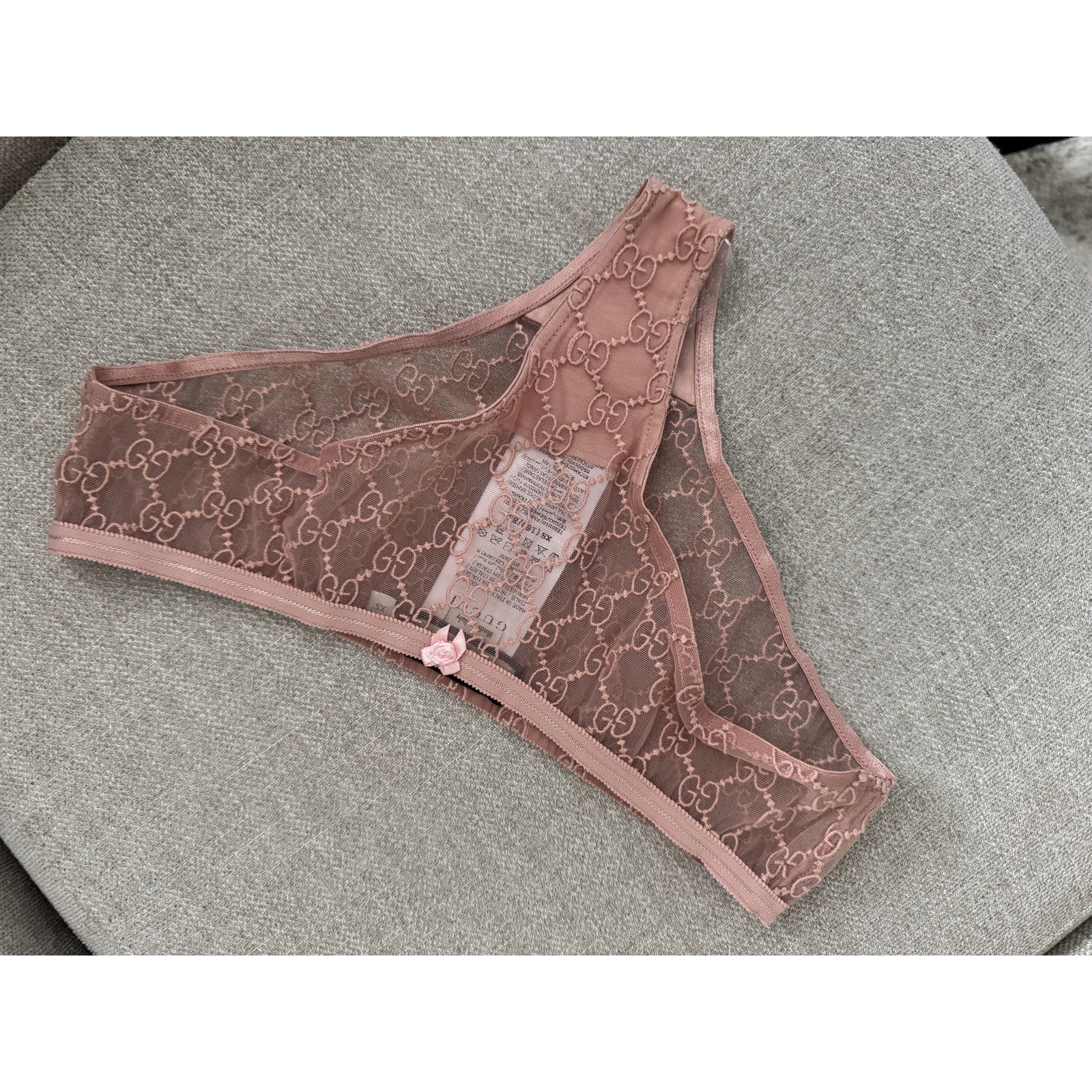 GG All Over Embroidered Tulle Lingerie Set size  XS