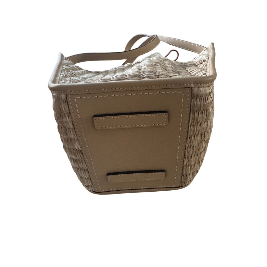 Cult Gaia Small Sadie Raffia Tote Bag with Leather Trim Retail $448 NWT