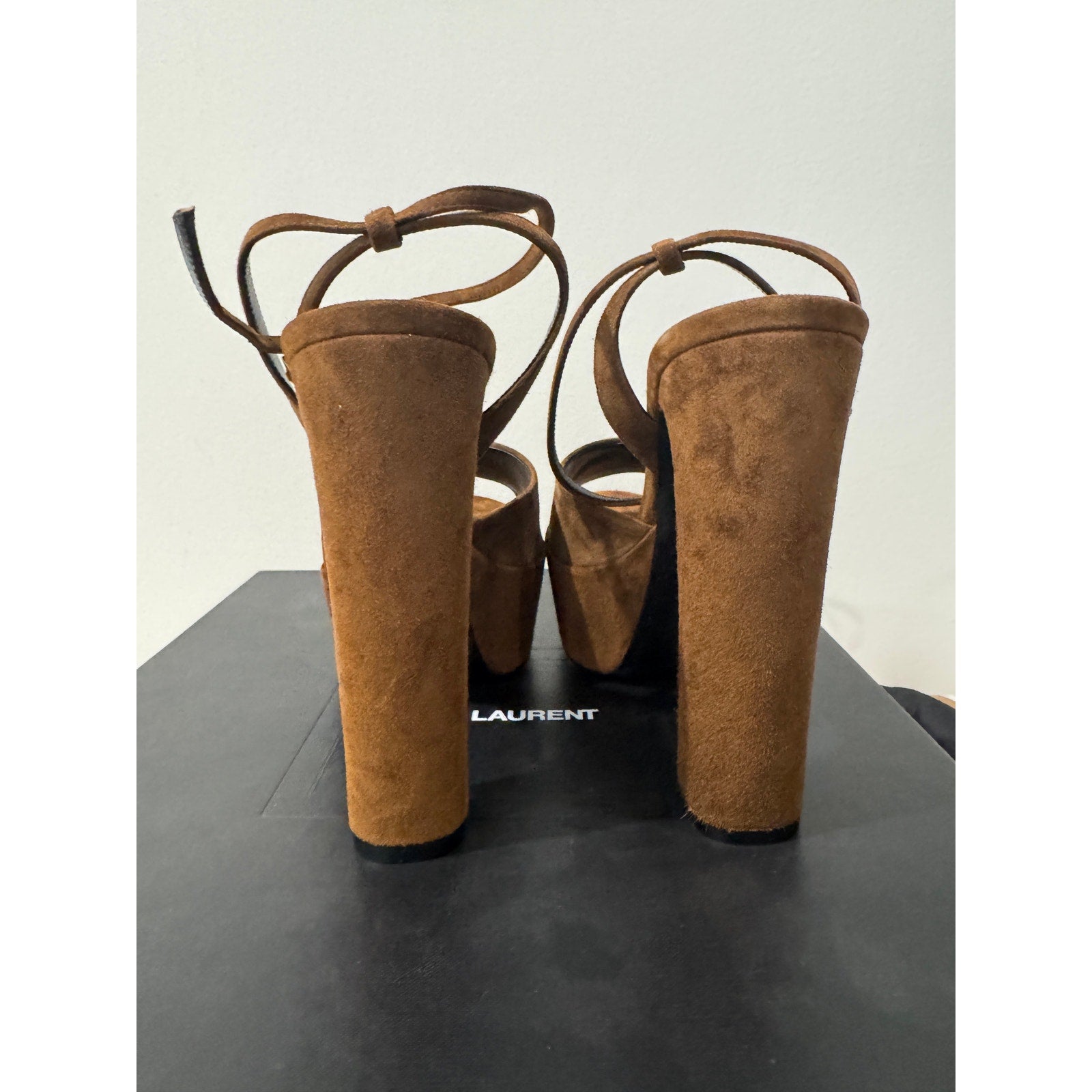 SAINT LAURENT JODIE PLATFORM SANDALS IN SUEDE LAND BNIB 39.5