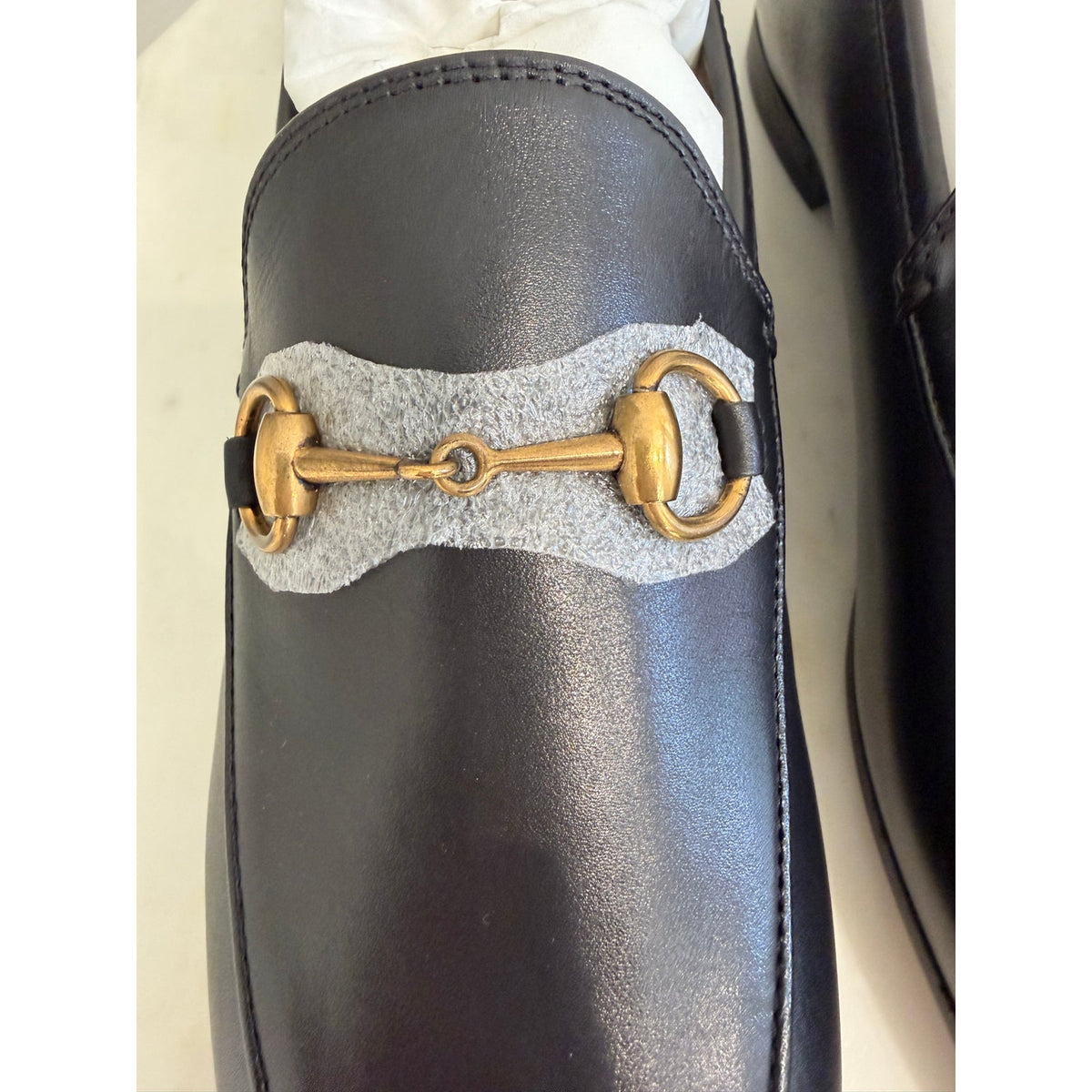 Gucci Jordaan Leather Horsebit Loafers Black Size 38.5 NIB